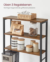 Küchenregal mit 6 Ablagen vintagebraun 60cm breit