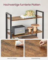 Bücherregal Industrie-Design freistehend vintagebraun-schwarz