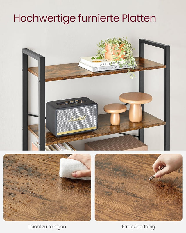 Bücherregal Industrie-Design freistehend vintagebraun-schwarz