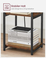 Beistelltisch mit Steckdose Vintagebraun-Schwarz