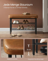 Schuhbank Mid-Century-Modern Kunstleder Karamellbraun von Songmics