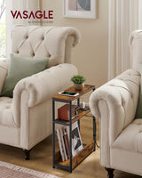 Beistelltisch mit Ladefunktion vintagebraun-tintenschwarz