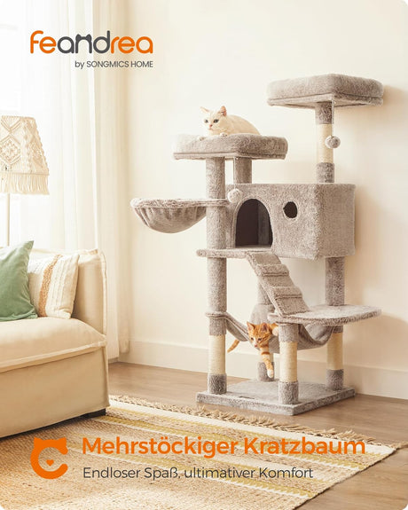 Kratzbaum gross für Katzen Ombré-Braun-Weiss