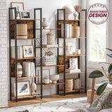 Bücherregal Standregal Metallrahmen Industrie-Design Vintagebraun von Songmics