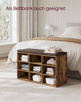 Schuhbank mit Stauraum und Kissen vintagebraun von Songmics