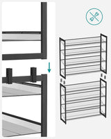 Schuhregal 8 Ebenen verstellbar Schwarz von guteszeug.ch