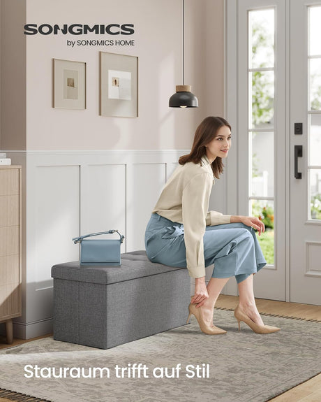 Sitzhocker mit Stauraum Aschgrau von Songmics