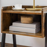 Nachttisch Industrie-Design mit Fach Vintagebraun