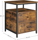 Nachttisch mit Schubladen rustikales Braun