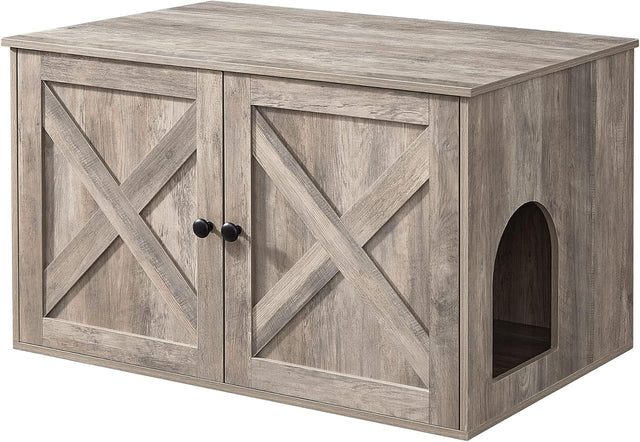 Katzenhaus Schrank Tisch herausnehmbar Trennwand Greige von Songmics