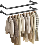 Kleiderstangen Wandmontage platzsparend Industrie-Design schwarz von Songmics