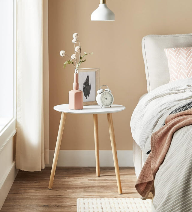 Beistelltisch-Set skandinavisch Kiefernholz Weiss