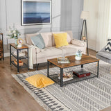 Beistelltisch mit Netzregalen rustikales Braun