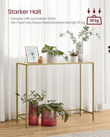Konsolentisch Hartglas Modern Verstellbar Wohnzimmer Gold
