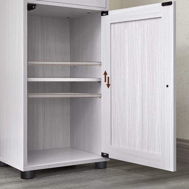 Badezimmerschrank Hochschrank Glastür Ahornweiss