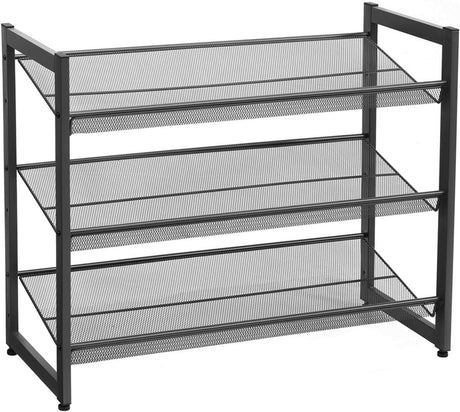 Schuhregal Metall 3 Ebenen Schwarz von Songmics