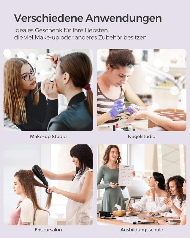 Kosmetikkoffer Trolley mit Schubladen Schwarz