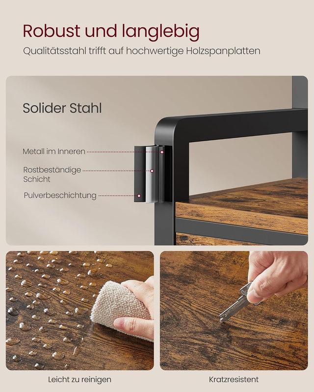 Garderobenständer mit Schuhbank Vintagebraun