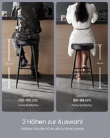 Barhocker 2er Set Kunstleder tintenschwarz Small