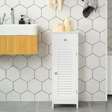 Badezimmerschrank mit Schublade Lamellentür Weiss