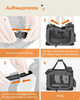 Hundebox faltbar Metallrahmen grau 7-11 kg