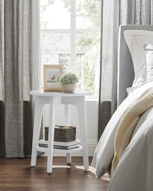 Beistelltisch moderner Stil mit Ablage Weiss