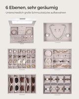 Schmuckkästchen mit Spiegel und Schubladen wolkenweiss