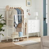 Kleiderständer Metall mit Ablage Weiss