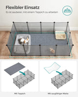 Freigehege Kunststoff für Kleintiere Grau