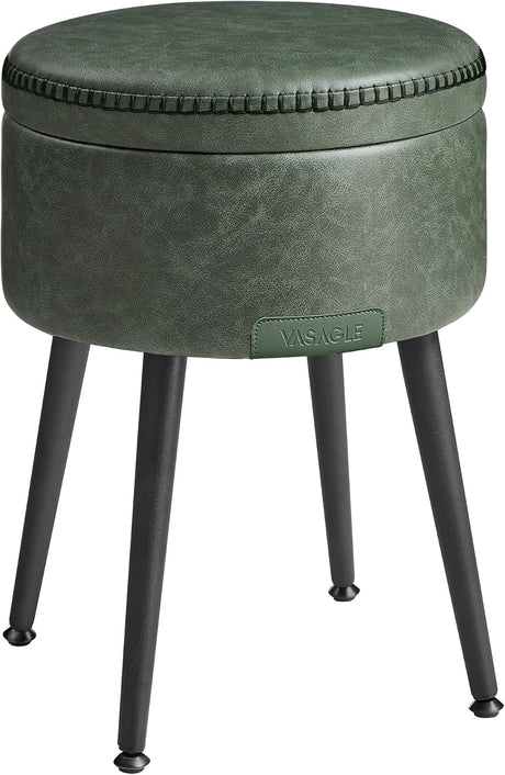 Sitzhocker mit Stauraum Kunstleder Waldgrün von Songmics