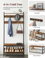 Garderobenständer mit Schuhschrank Vintagebraun-Schwarz