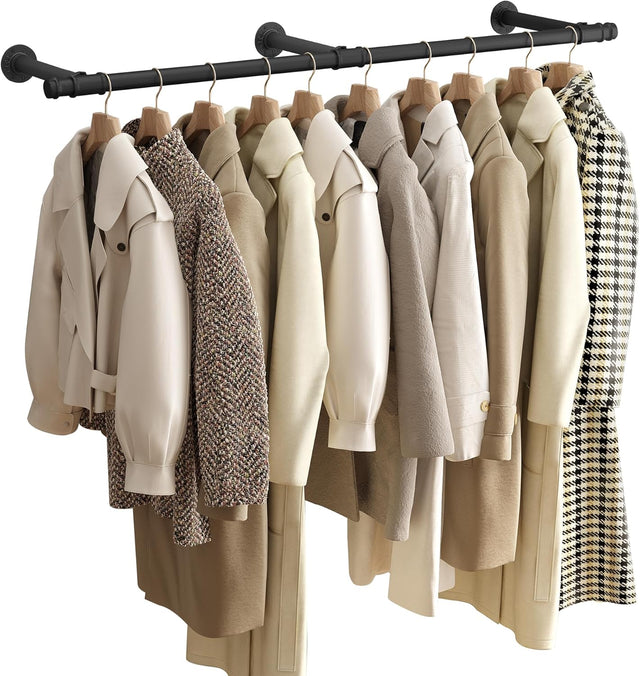 Kleiderstange Wandmontage Industrie-Design Schwarz