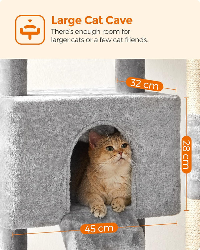 Kratzbaum Katzenbaum 142 cm Hellgrau