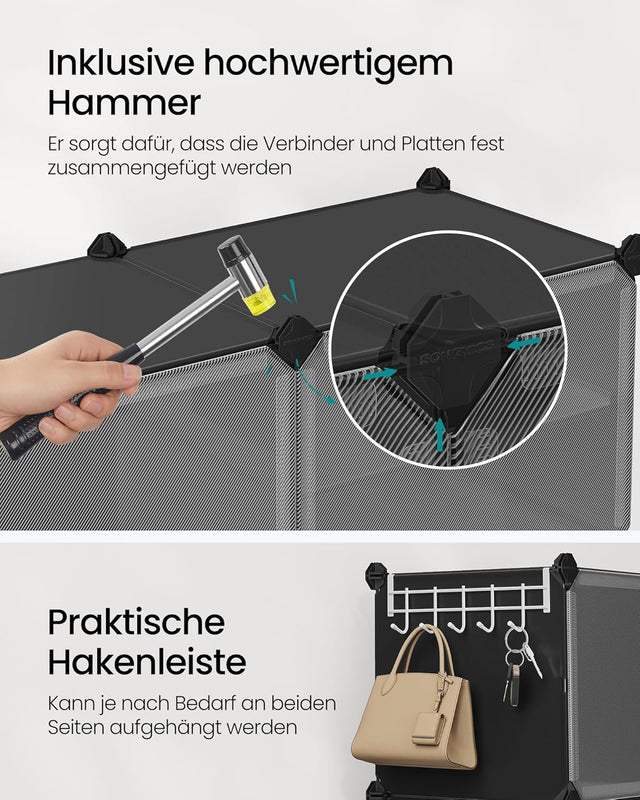 Schuhregal mit 6 Fächern tintenschwarz von Songmics
