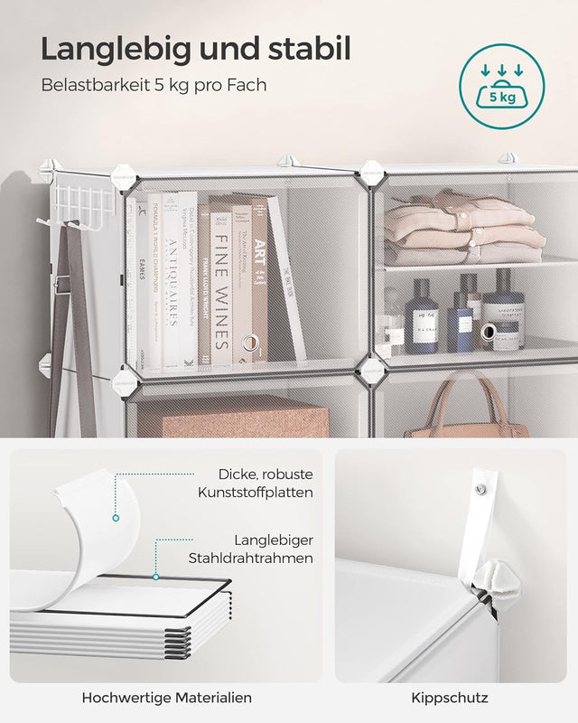 Schuhregal mit 8 Fächern wolkenweiss von Songmics