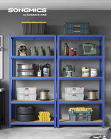 Regal Schwerlast 600kg Stahl 5 Ablagen Blau