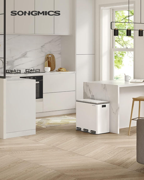 Mülleimer Küche Mülltrennsystem 3 Fächer Wolkenweiss