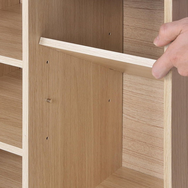 Schuhbank Sitzbank Stauraum 10 Fächer Eichenfarben Grau