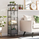 Badezimmerregal Metall erweiterbar schwarz-transparent