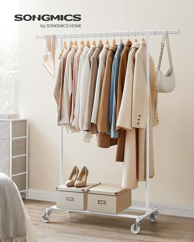 Kleiderständer Schwerlast Ausziehbar Transportabel 100kg Weiss von Songmics