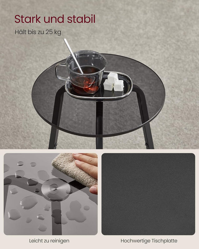 Beistelltisch rund modern schiefergrau
