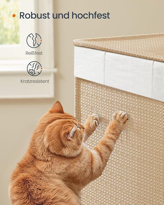 Wäschekorb Rattan-Optik mit Deckel naturbeige