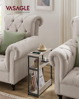 Beistelltisch mit Ladefunktion Greige-Schwarz