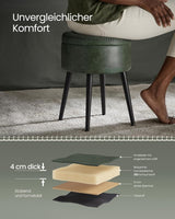 Sitzhocker mit Stauraum Kunstleder Waldgrün von Songmics