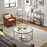 Konsolentisch Modern Glas Metallrahmen Schwarz