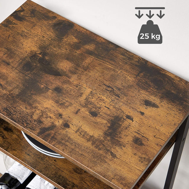 Weinregal mit Gläserhalter rustikales Braun von Songmics