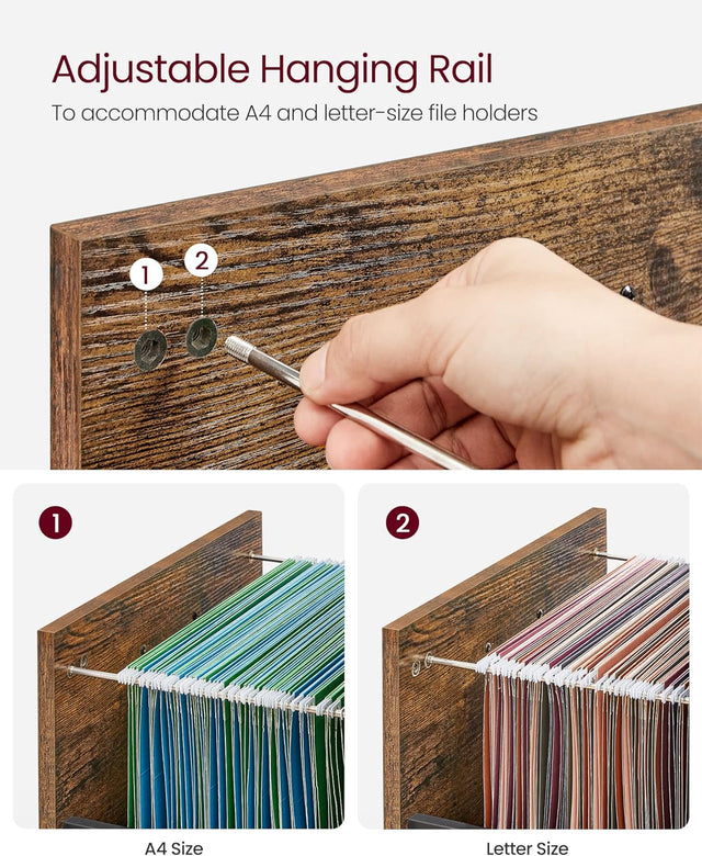 Aktenschrank mit Rollen, 2 Schubladen, Schwarz