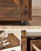 Kratzbaum 2-in-1 mit Katzenklo-Schrank vintagebraun