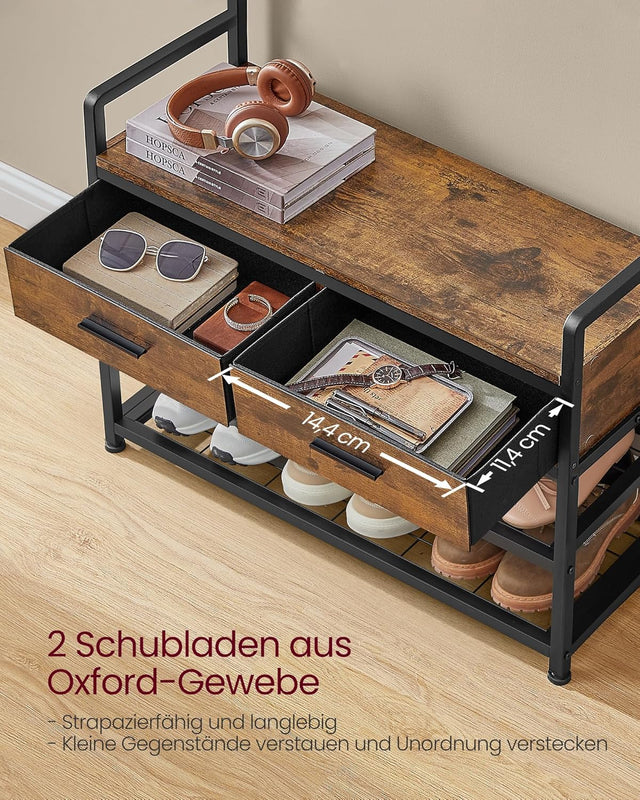 Garderobenständer mit Schuhbank Vintagebraun