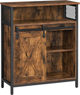 Sideboard mit Schiebetür rustikales Braun von Songmics